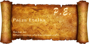 Paizs Etelka névjegykártya
