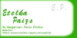 etelka paizs business card